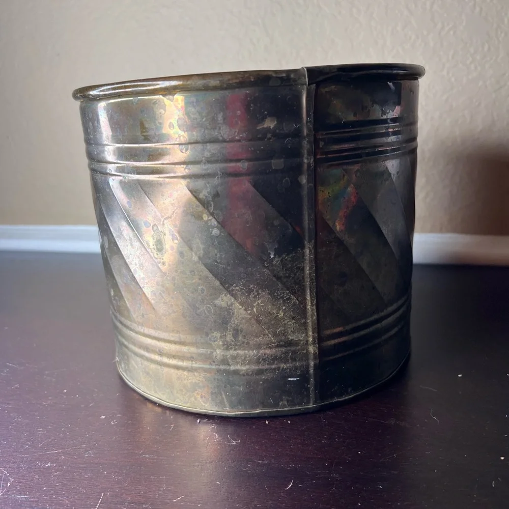 Vintage 1980’s Solid Brass Houseplant Planter, Pot, Plant Lover, Green Thumb